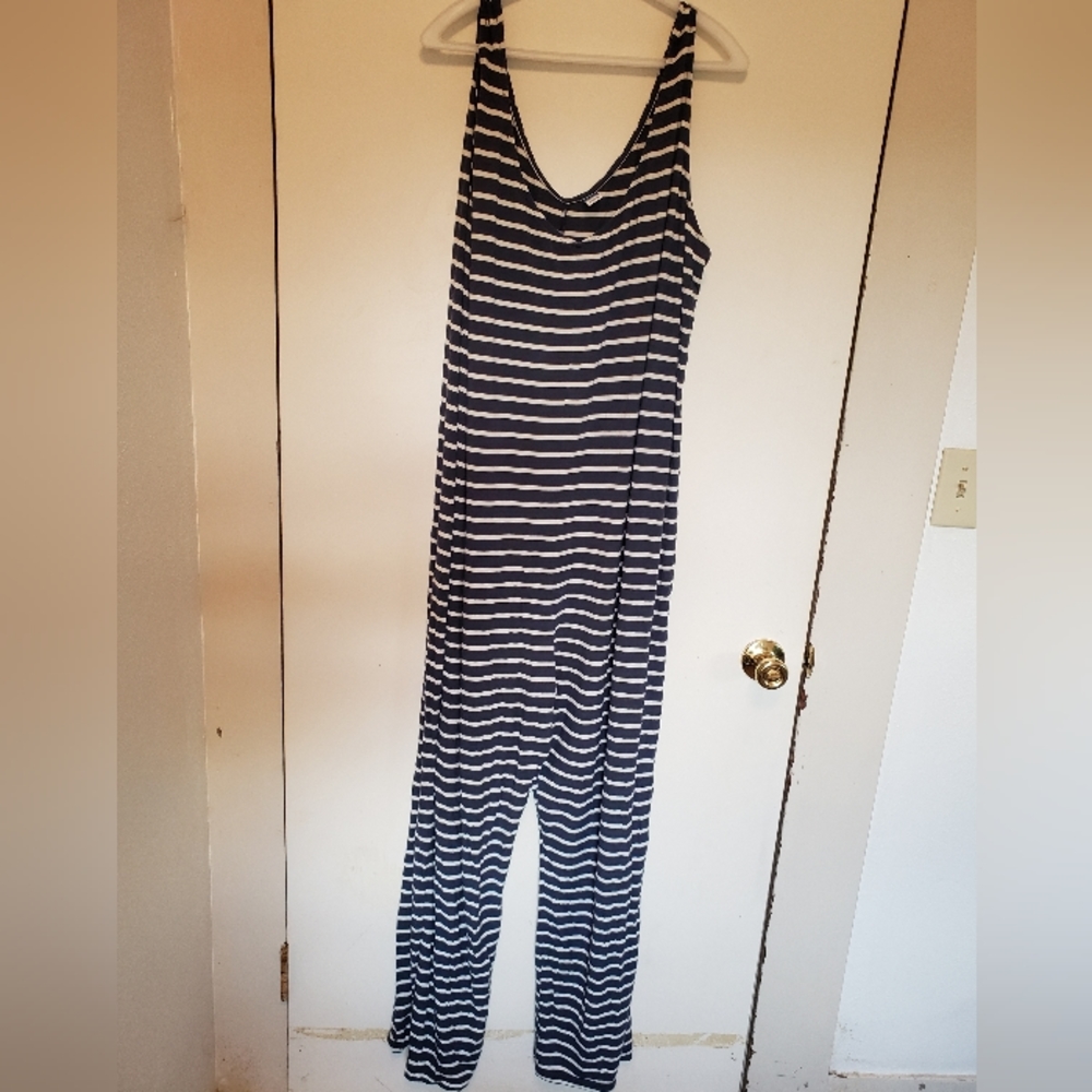 Stripped jumpsuit sleep or casual